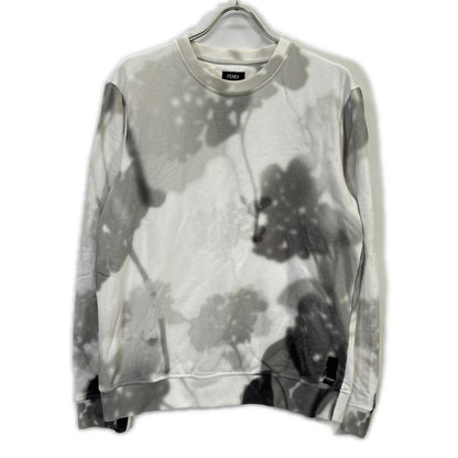 FENDI 20' Logo Shadow Print Cotton Sweatshirt White Size L