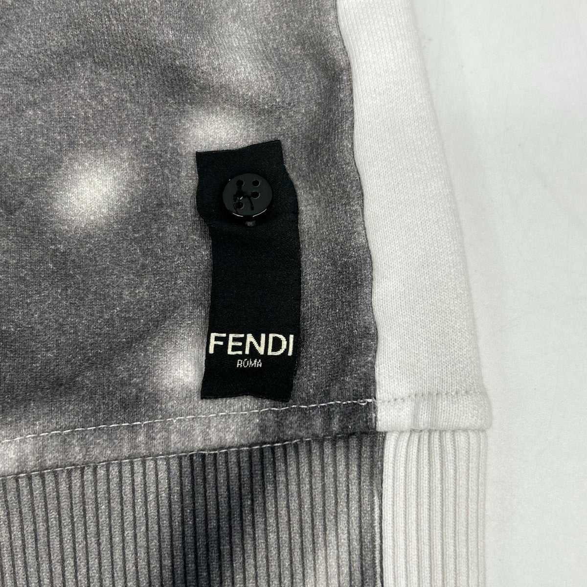 FENDI 20' Logo Shadow Print Cotton Sweatshirt White Size L