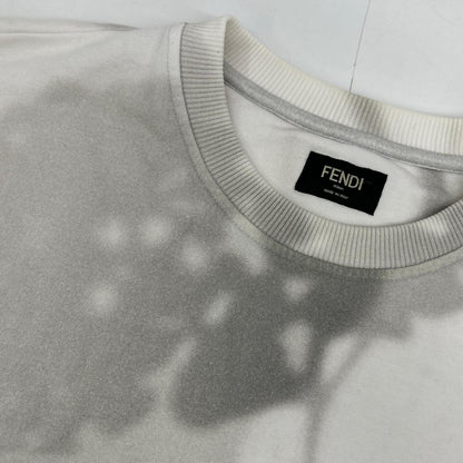 FENDI 20' Logo Shadow Print Cotton Sweatshirt White Size L