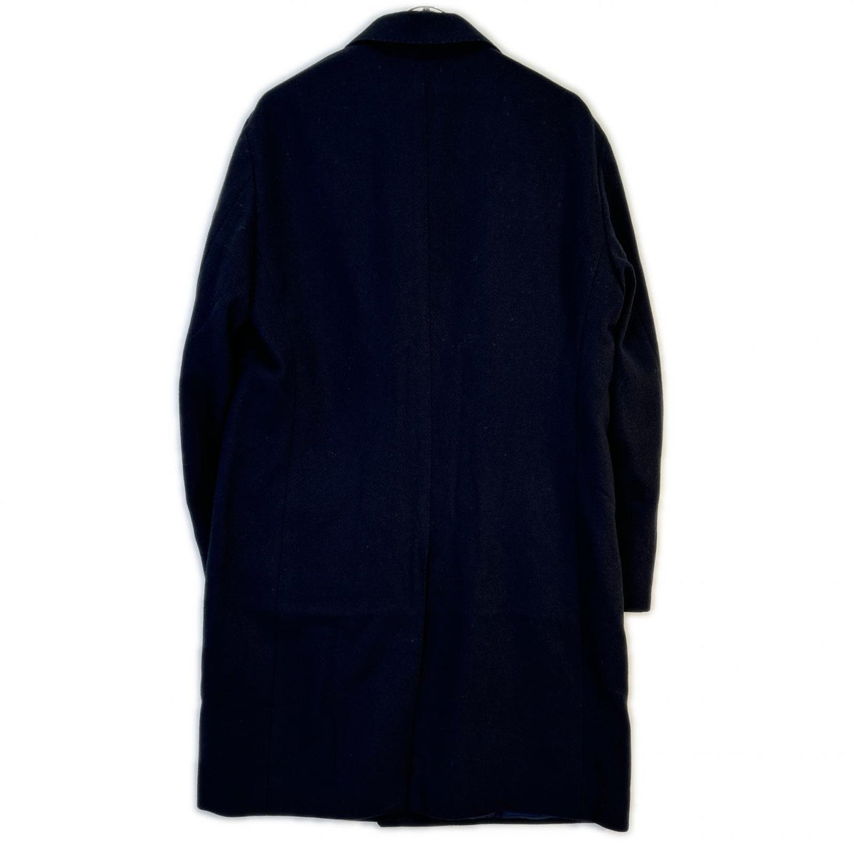 BEAMS F Navy Diagonal Wool Spolverino Coat Size 50