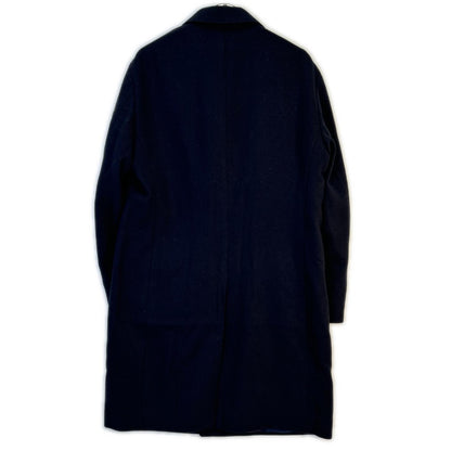 BEAMS F Navy Diagonal Wool Spolverino Coat Size 50