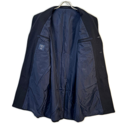 BEAMS F Navy Diagonal Wool Spolverino Coat Size 50