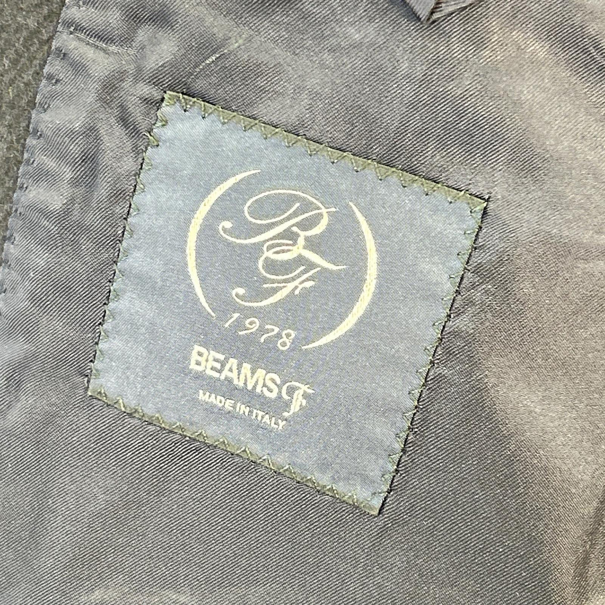 BEAMS F Navy Diagonal Wool Spolverino Coat Size 50