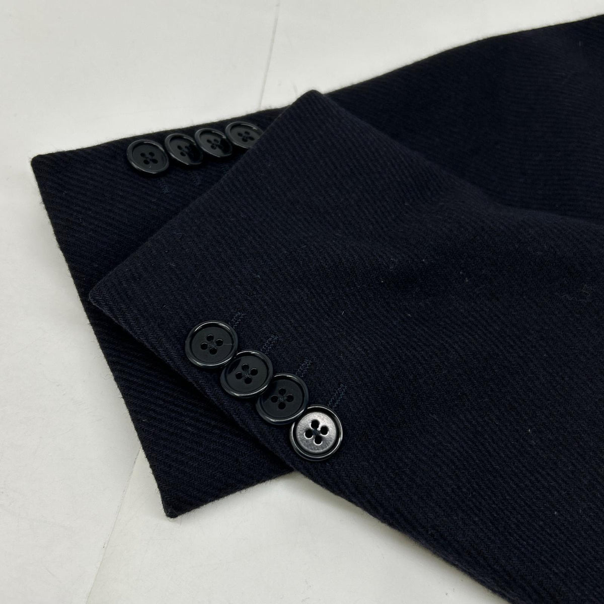 BEAMS F Navy Diagonal Wool Spolverino Coat Size 50