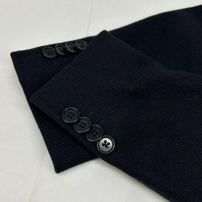 BEAMS F Navy Diagonal Wool Spolverino Coat Size 50