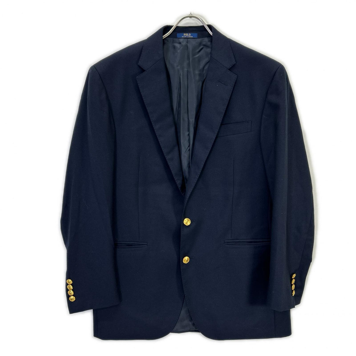 POLO RALPH LAUREN Navy Wool Twill Gold Button Blazer Jacket Size 40