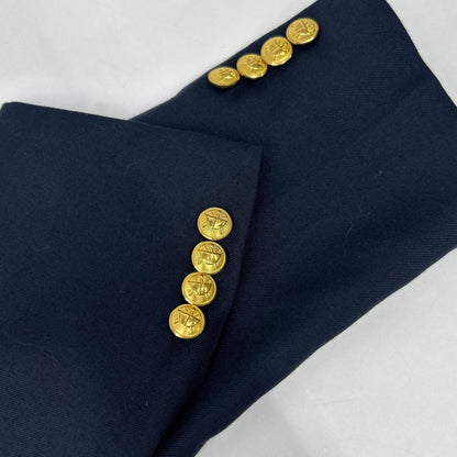 POLO RALPH LAUREN Navy Wool Twill Gold Button Blazer Jacket Size 40