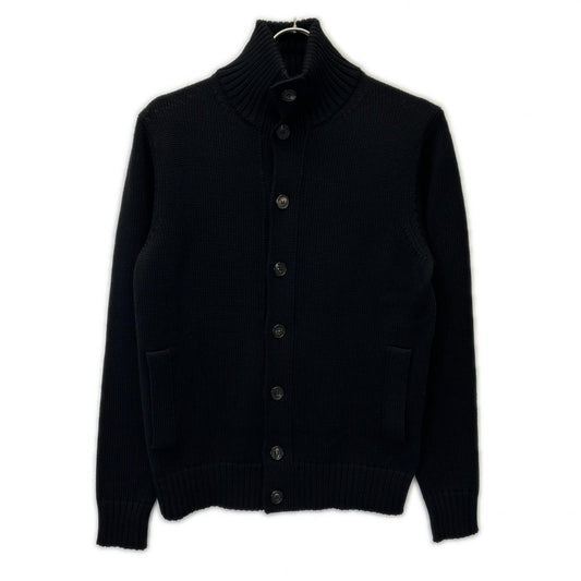ZANONE CHIOTO SLIM FIT 5-Gauge Wool Stand Knit Black Size 44