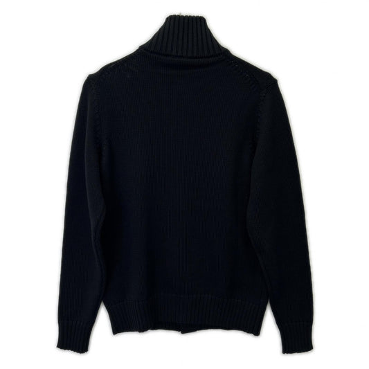 ZANONE CHIOTO SLIM FIT 5-Gauge Wool Stand Knit Black Size 44