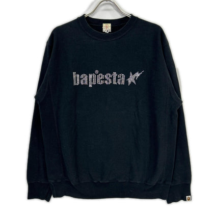 A BATHING APE Black Swarovski Logo Sweatshirt Size M