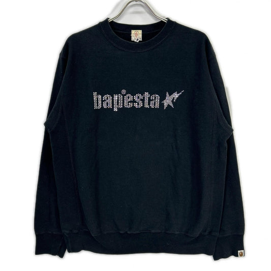 A BATHING APE Black Swarovski Logo Sweatshirt Size M