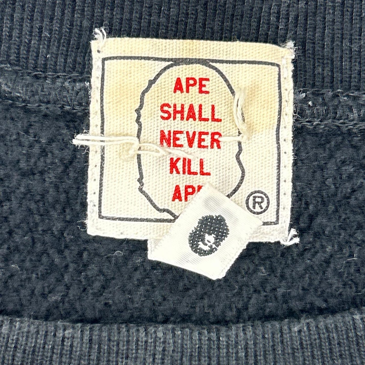 A BATHING APE Black Swarovski Logo Sweatshirt Size M