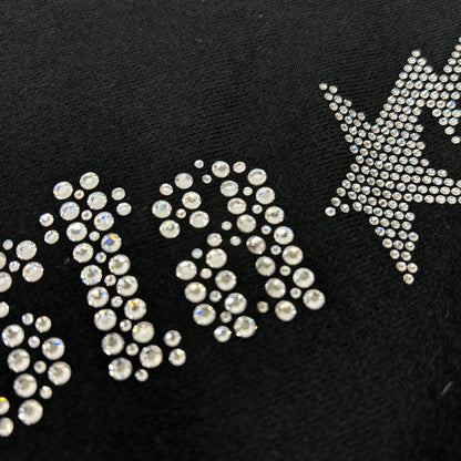 A BATHING APE Black Swarovski Logo Sweatshirt Size M