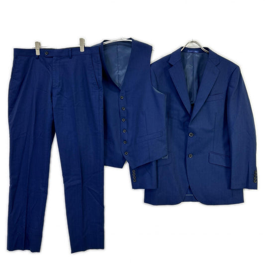 GARNIER 24SS Navy Wool 2BS 3-Piece Suit Size L