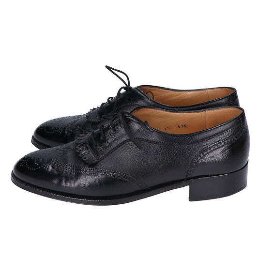 gravati Black Wingtip Kilt Leather Shoes Size 7