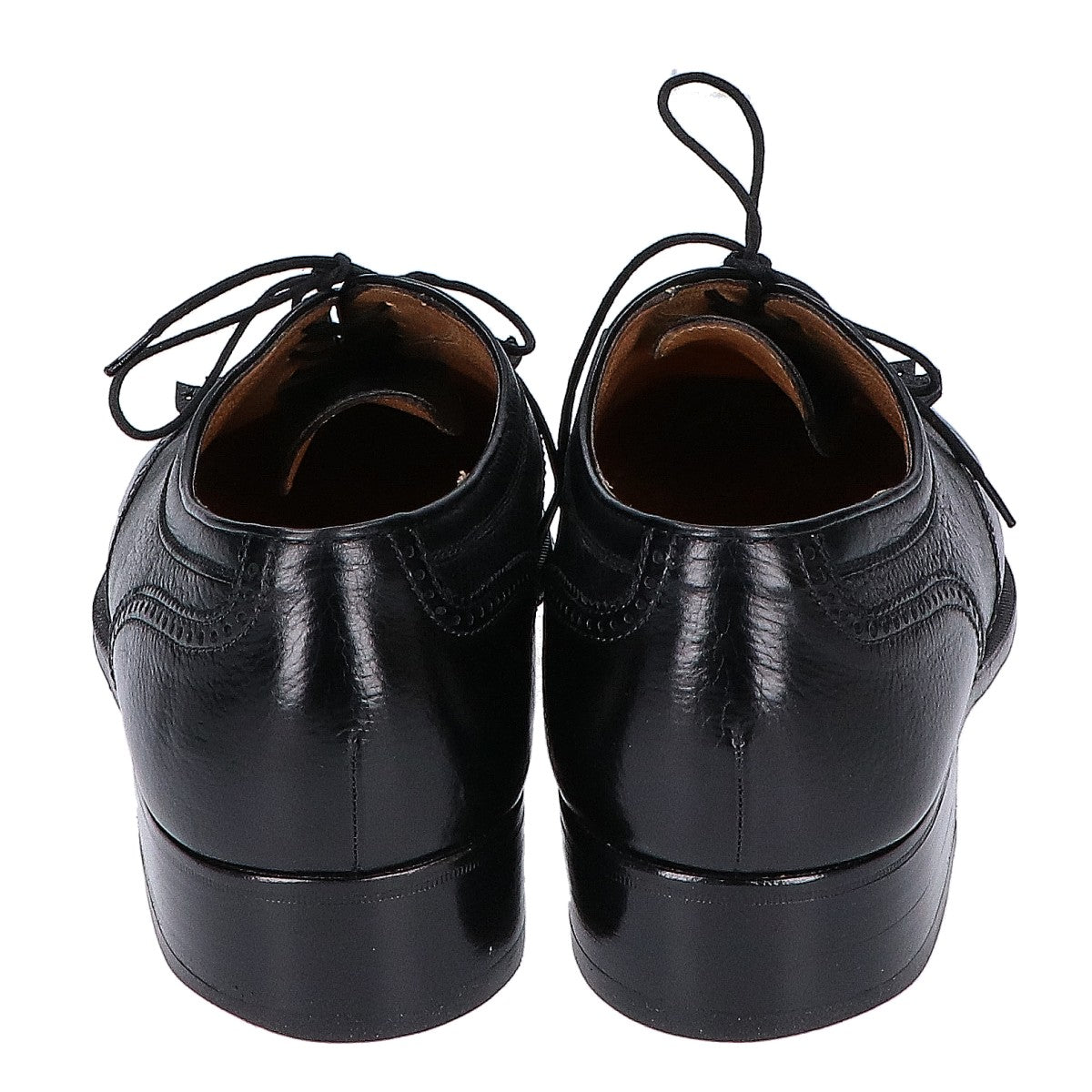 gravati Black Wingtip Kilt Leather Shoes Size 7