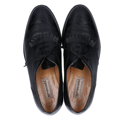 gravati Black Wingtip Kilt Leather Shoes Size 7