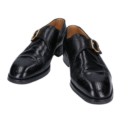 gravati Black Leather Wingtip Monk Strap Shoes Sneakers Size 7