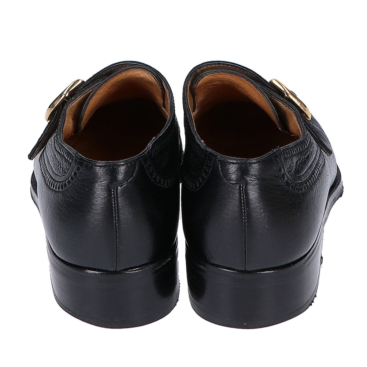 gravati Black Leather Wingtip Monk Strap Shoes Sneakers Size 7