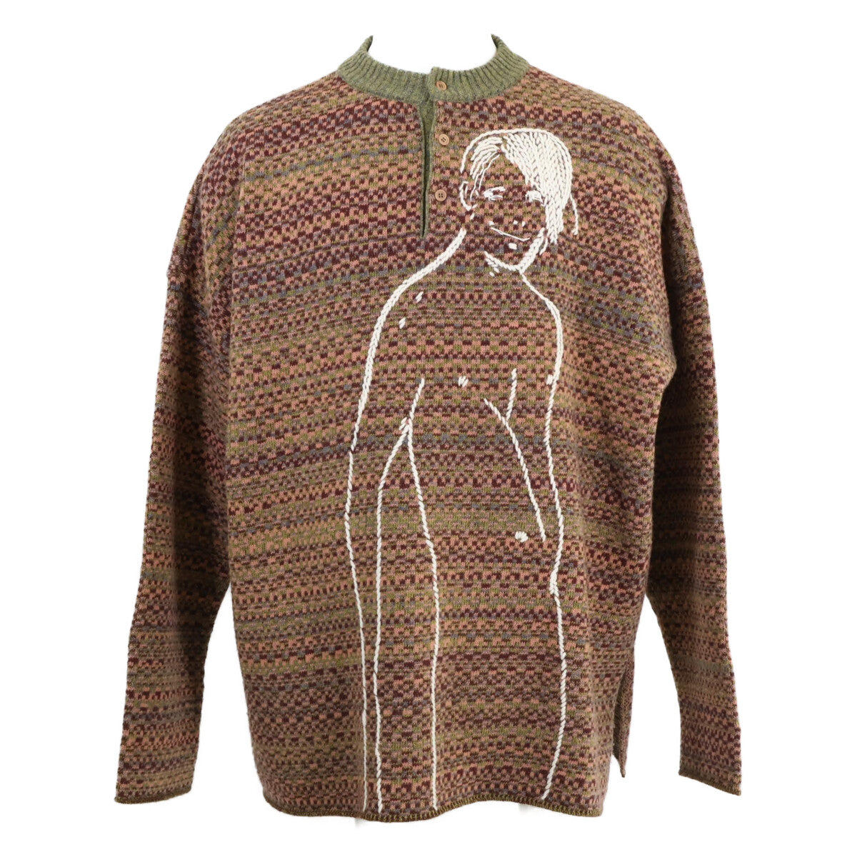 LOEWE H3299630SM Wool Embroidered Sweater Multi Size S