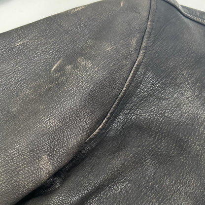 THE COCKPIT Black Goatskin Leather Motocross Jacket Size M