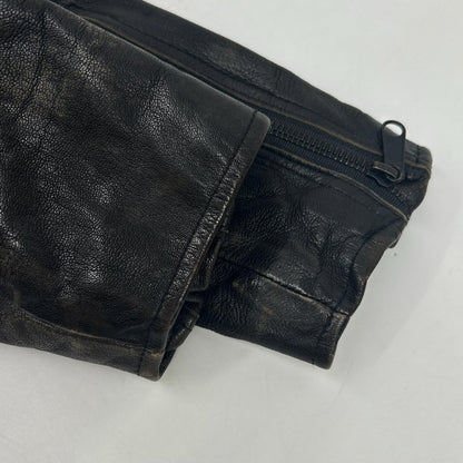 THE COCKPIT Black Goatskin Leather Motocross Jacket Size M