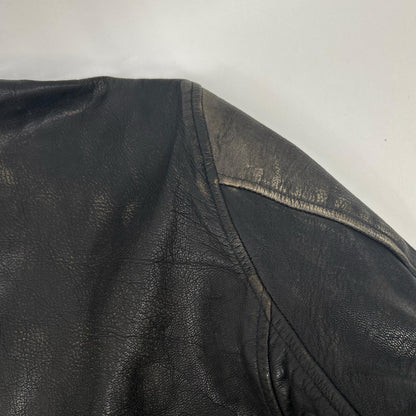 THE COCKPIT Black Goatskin Leather Motocross Jacket Size M