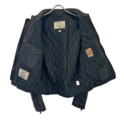 THE COCKPIT Black Goatskin Leather Motocross Jacket Size M