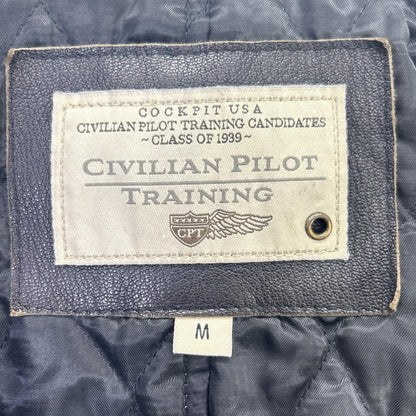 THE COCKPIT Black Goatskin Leather Motocross Jacket Size M