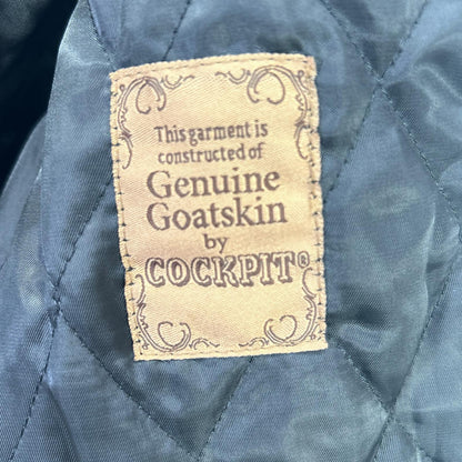 THE COCKPIT Black Goatskin Leather Motocross Jacket Size M