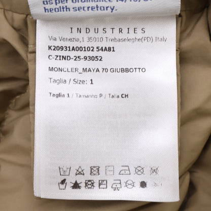 MONCLER MAYA 25' Hooded Down Jacket Beige Size 1