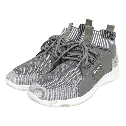 BOSS Gray Extreme Run Knit Fabric Sneakers Size EU 40