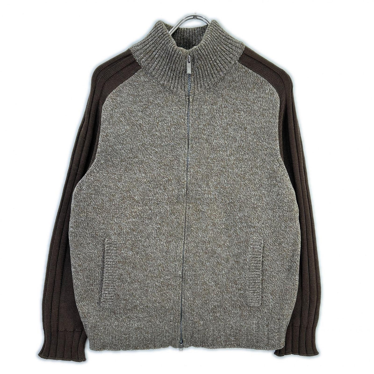Zegna Sport Brown Heather Wool Knit Jacket