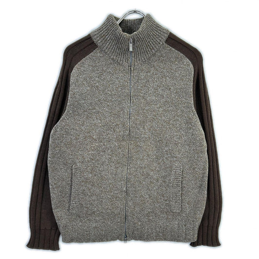 Zegna Sport Brown Heather Wool Knit Jacket