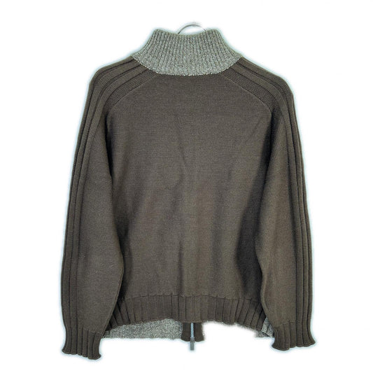 Zegna Sport Brown Heather Wool Knit Jacket
