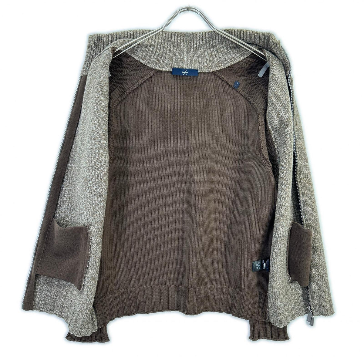 Zegna Sport Brown Heather Wool Knit Jacket