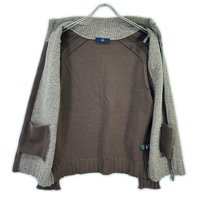 Zegna Sport Brown Heather Wool Knit Jacket