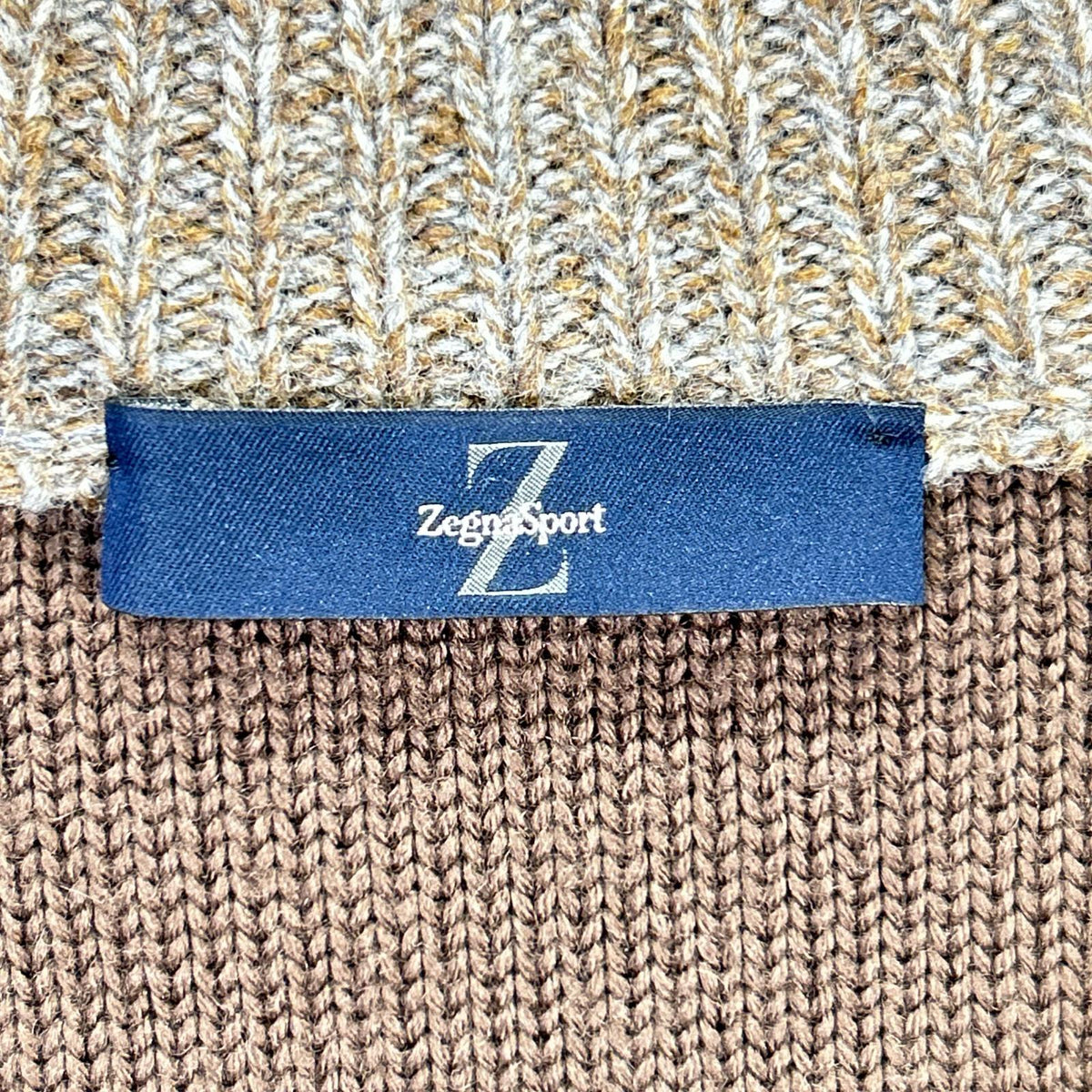 Zegna Sport Brown Heather Wool Knit Jacket