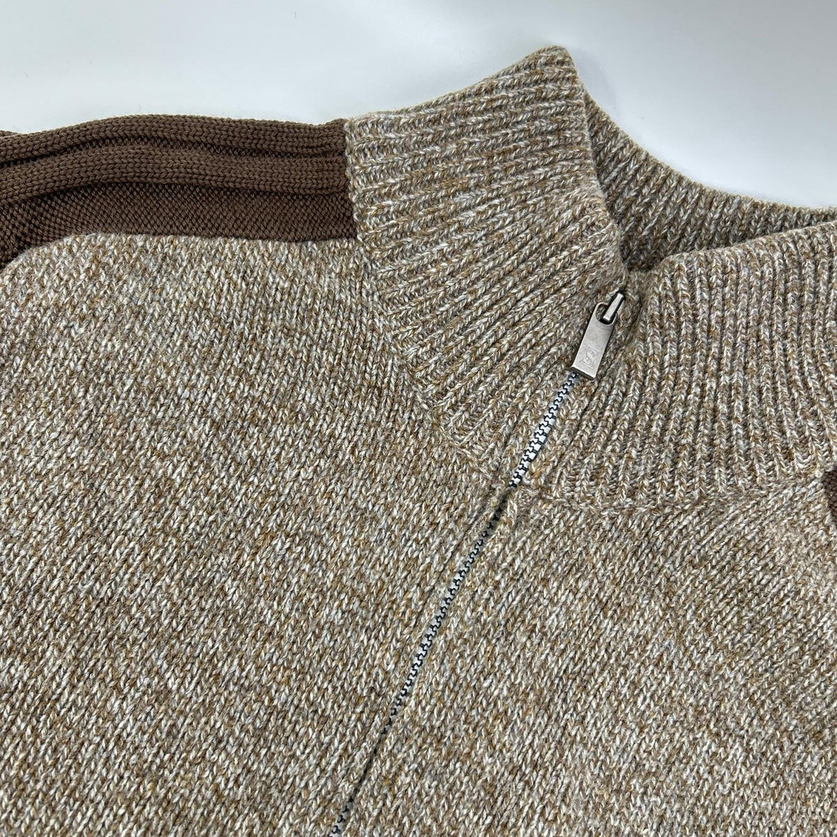 Zegna Sport Brown Heather Wool Knit Jacket