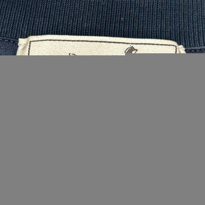 HERMES Navy Leather Patch Sweatshirt Size S
