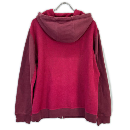 LOEWE Anagram Embroidered Zip Hoodie Red Cotton Size XS