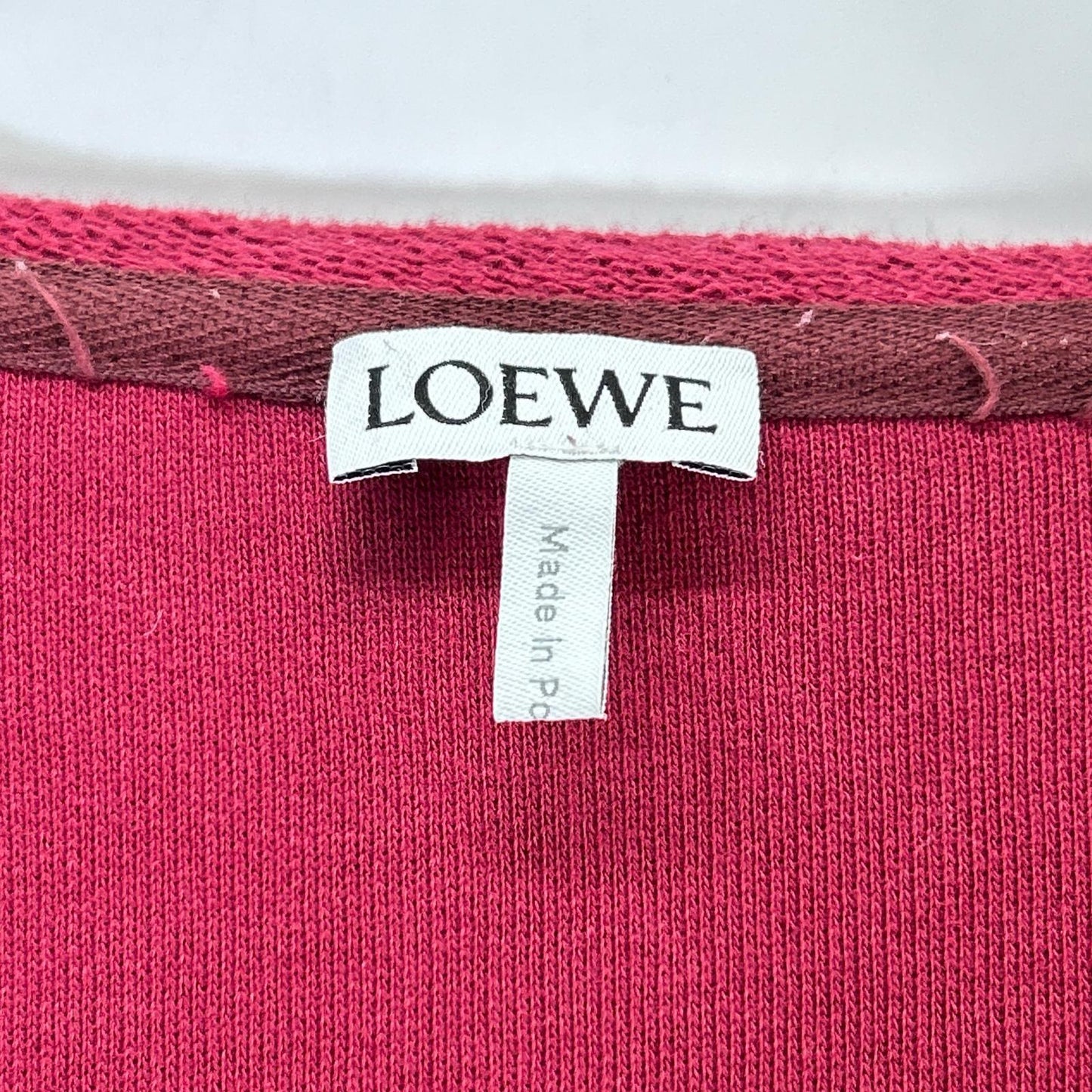 LOEWE Anagram Embroidered Zip Hoodie Red Cotton Size XS
