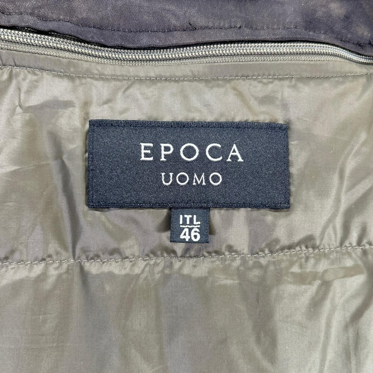 EPOCA UOMO Silver Fox Fur Mod Coat Green Rayon Size 46