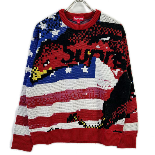 Supreme 21SS Digital Flag Sweater Red Acrylic Size S