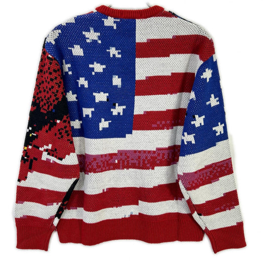 Supreme 21SS Digital Flag Sweater Red Acrylic Size S