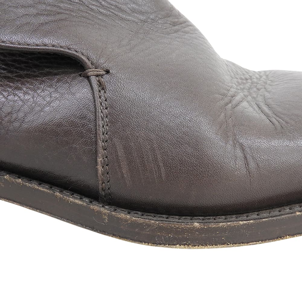 FENDI Square Toe Jodhpur Boots Leather Brown Size 8