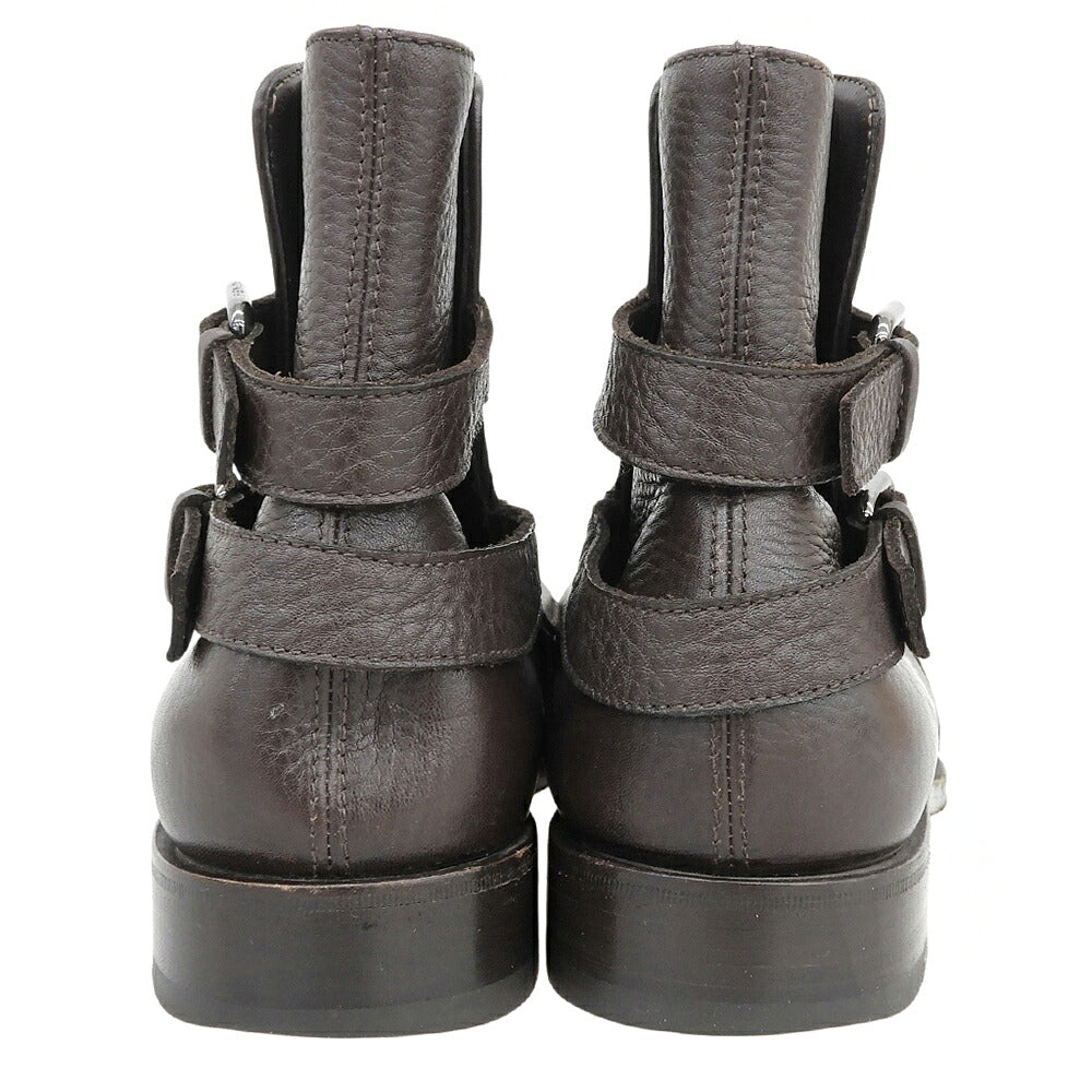 FENDI Square Toe Jodhpur Boots Leather Brown Size 8
