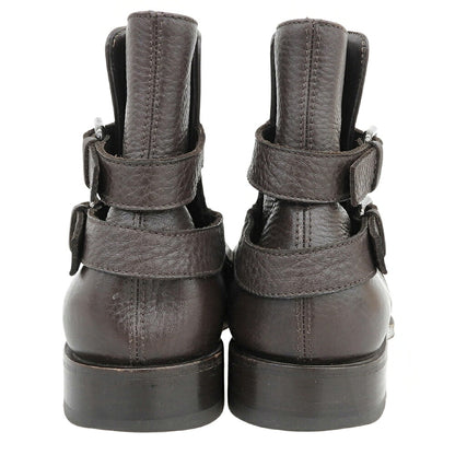 FENDI Square Toe Jodhpur Boots Leather Brown Size 8