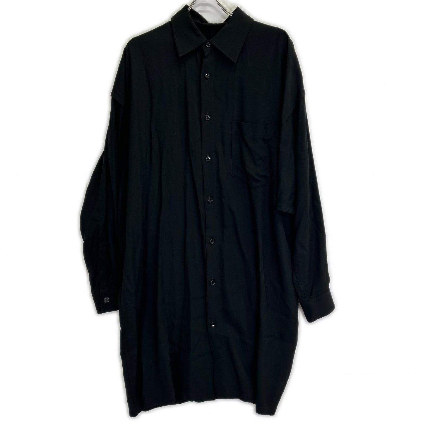 Ground Y Long Overshirt Tencel Black Shirt Size 3