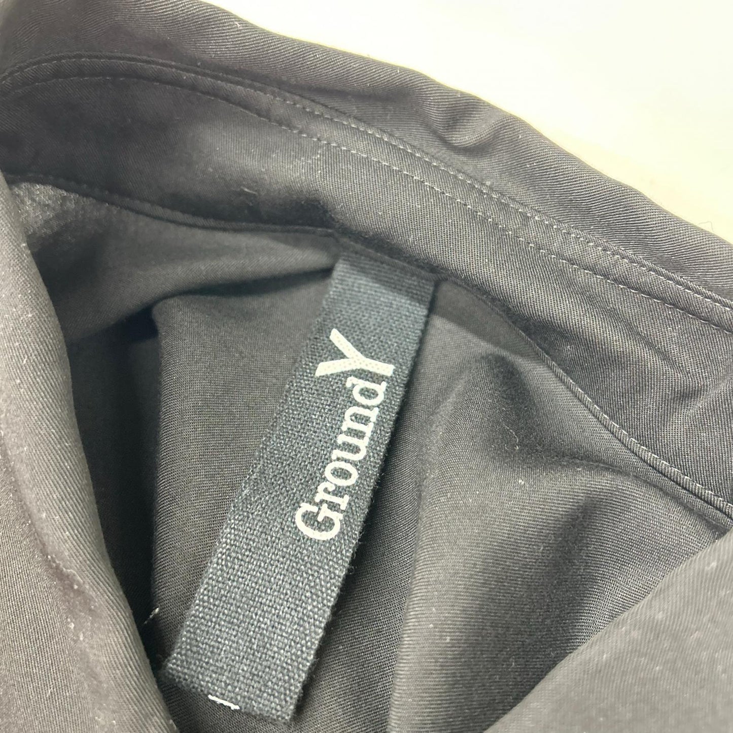 Ground Y Long Overshirt Tencel Black Shirt Size 3